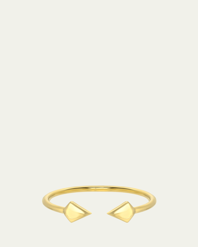 14K Gold Spike Cuff Ring, Size